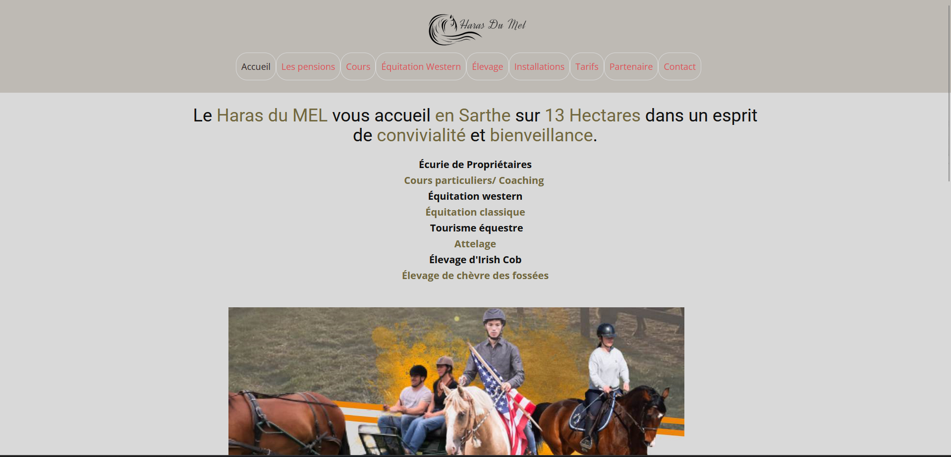 Aperçu du site Haras du Mel